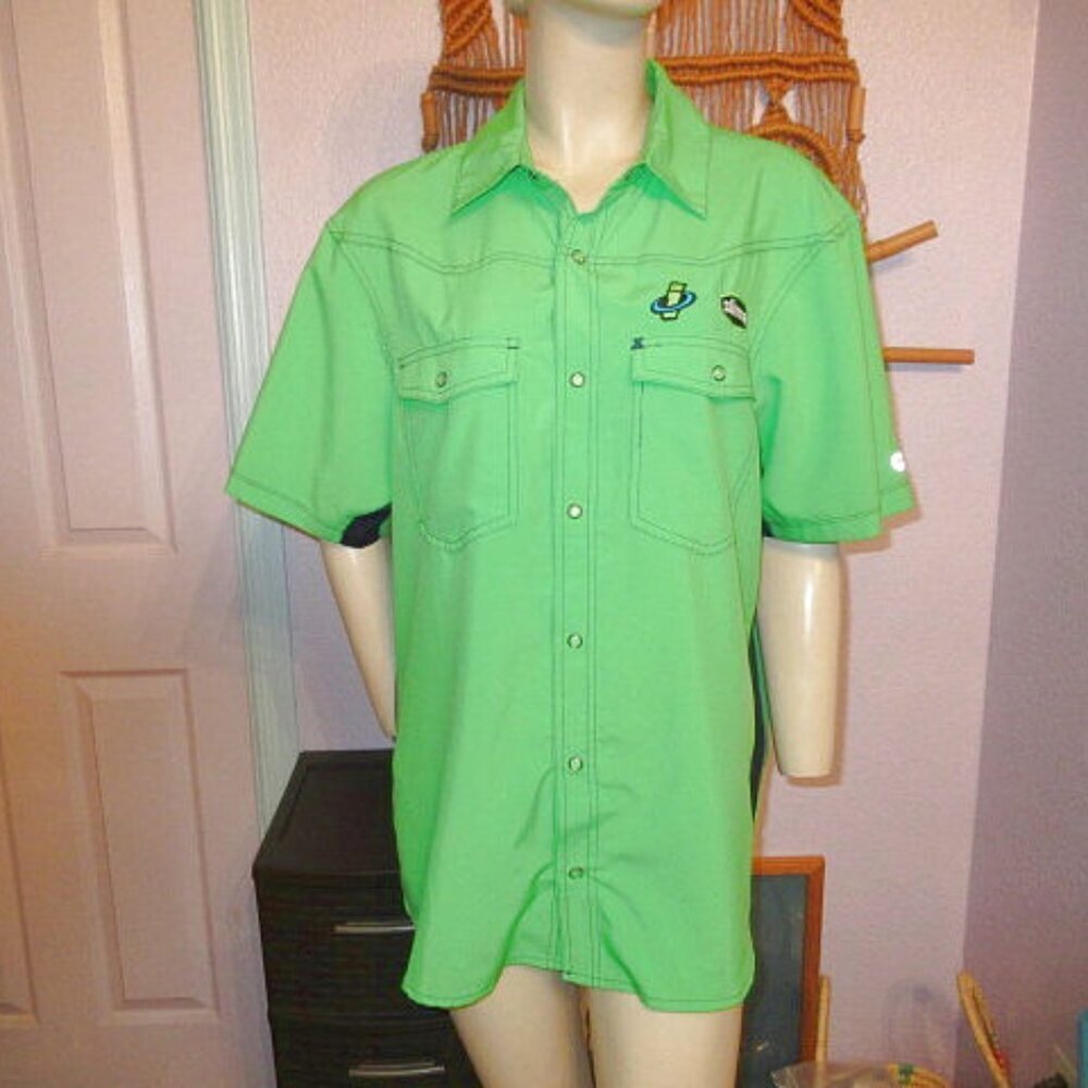 Club Ride New West Shirt Mens L Pearl Snap Limited Edition Kermit Cycling Bike